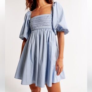 Abercrombie & Fitch Emerson Puff Sleeve Poplin Mini Dress